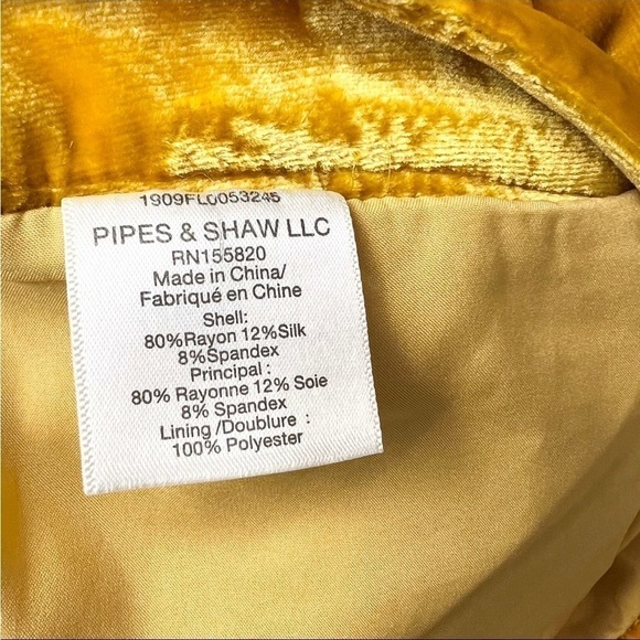 NWT VERONICA BEARD Marigold Silk Velvet Pleated High Waist Wrap Pencil Skirt 4 - Picture 10 of 12